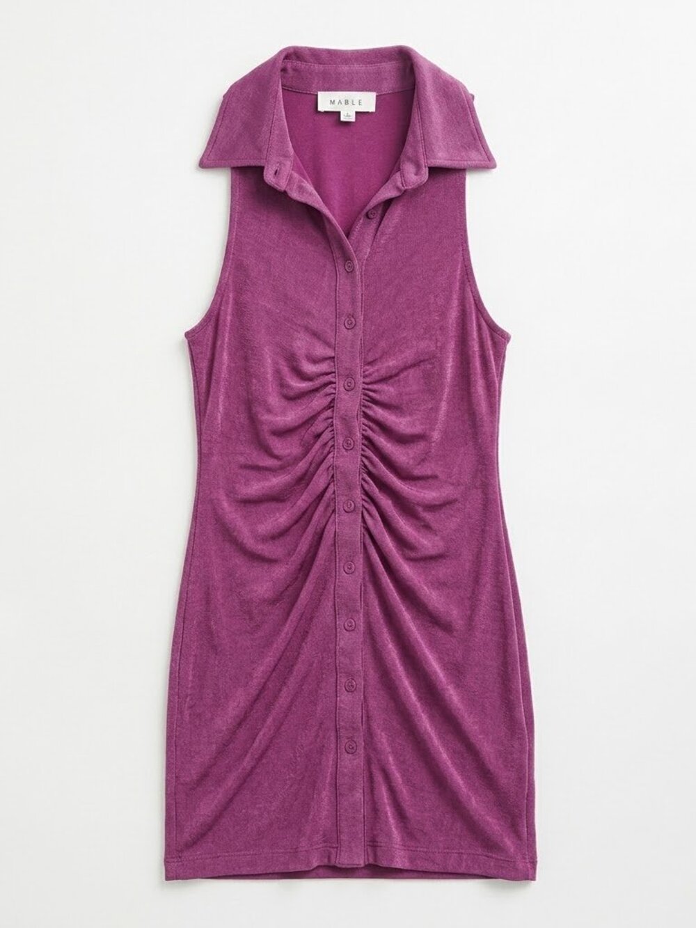 MABLE Ruched Bodycon Dress in Berry - Small